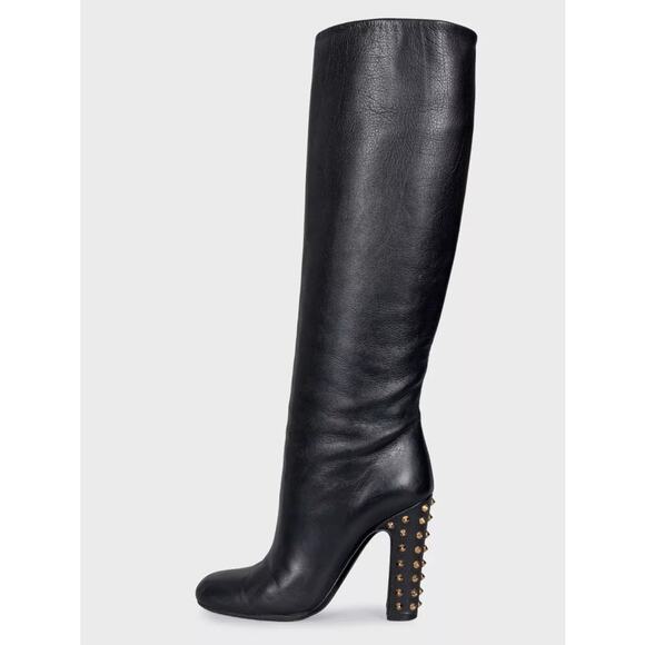 Gucci Studded Leather Block Heel Boots - Size 36.5 - Picture 1 of 5
